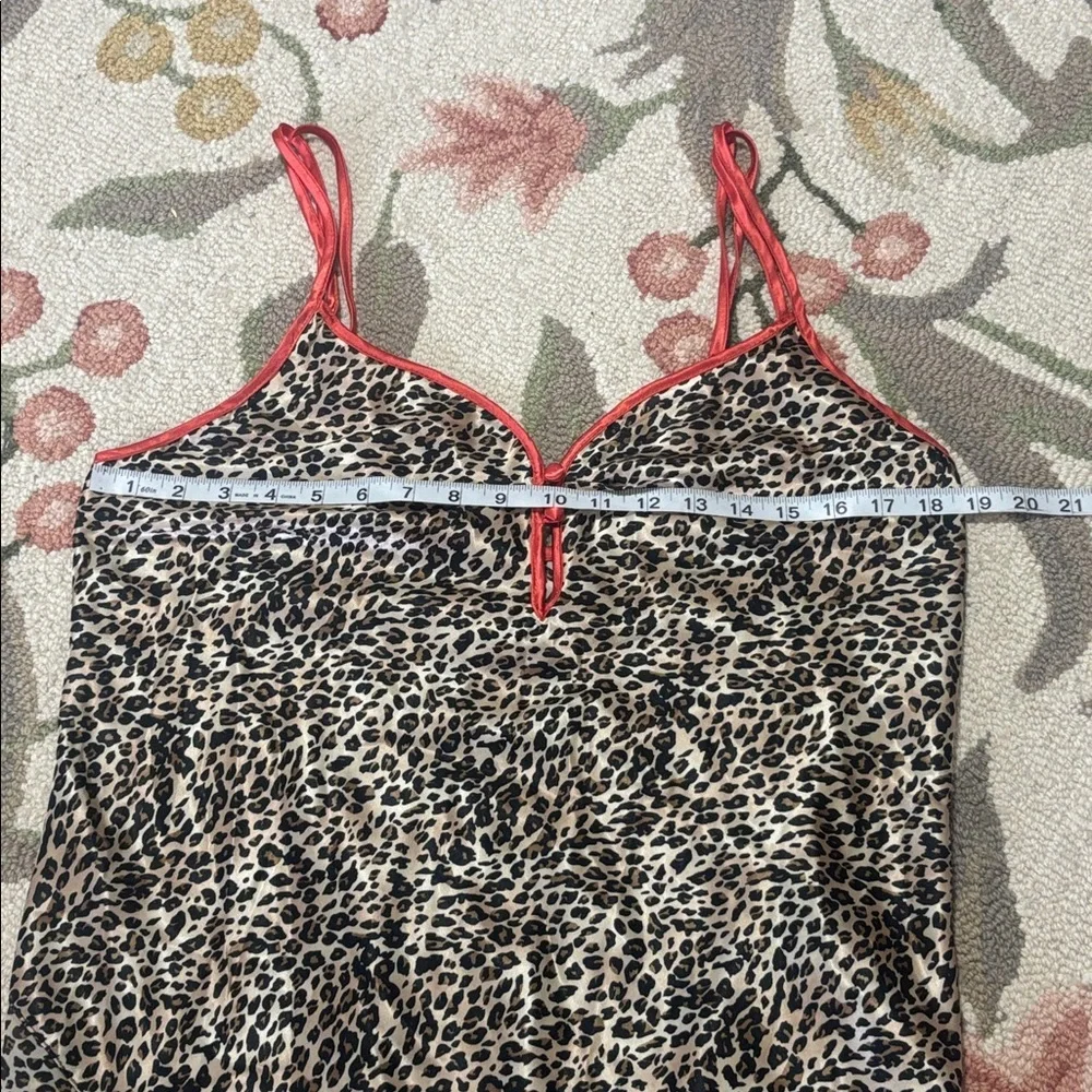 Secret Treasures 90s Y2K Leopard Print Chemise, Slip Dress, Negligée, Large
